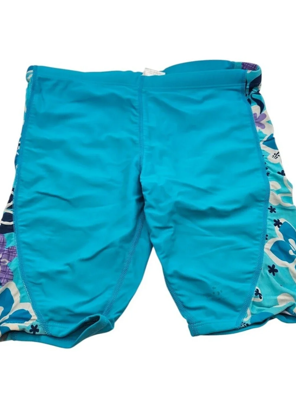 Tuga Kids Sz 6/7 Swimsuit Bottom Jammer Bright Blue Floral